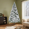 VEVOR Christmas Tree, 7.2ft Prelit Flocked Artificial Tree, Full Holiday Xmas Deco Trees with 470 Colorful LED Lights, 11 Lighting Modes & 1346 Branch Tips for Home Party Office Decoration