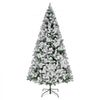 VEVOR Christmas Tree, 7.2ft Prelit Flocked Artificial Tree, Full Holiday Xmas Deco Trees with 470 Colorful LED Lights, 11 Lighting Modes & 1346 Branch Tips for Home Party Office Decoration