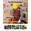VEVOR Leather Welding Work Apron, Heavy Duty Cowhide Flame Resistant Welding Apron, Heat-Resistant Blacksmith Welder Aprons with 6 Tool Pockets for Woodworking, Gardening, BBQ