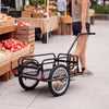 VEVOR Bike Cargo Trailer 88 lbs Load 2-in-1 Pushcart Folding Bicycle Wagon, Heavy-Duty Cart with 16-Inch Wheels, Reflectors, Carbon Steel Frame, Foldable Compact Storage, Fits 22-28 in Bike Wheels