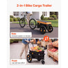 VEVOR Bike Cargo Trailer 100 lbs 2-in-1 Pushcart Heavy-Duty Bicycle Wagon, Cart with Waterproof Cover, 7 in & 16 in Wheels, Reflector, Carbon Steel Frame, Fits 22-28 in Bike Wheels, for Carrying Cargo