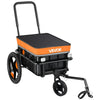 VEVOR Bike Cargo Trailer 100 lbs 2-in-1 Pushcart Heavy-Duty Bicycle Wagon, Cart with Waterproof Cover, 7 in & 16 in Wheels, Reflector, Carbon Steel Frame, Fits 22-28 in Bike Wheels, for Carrying Cargo