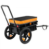VEVOR Bike Cargo Trailer 100 lbs 2-in-1 Pushcart Heavy-Duty Bicycle Wagon, Cart with Waterproof Cover, 7 in & 16 in Wheels, Reflector, Carbon Steel Frame, Fits 22-28 in Bike Wheels, for Carrying Cargo