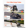 VEVOR Bike Cargo Trailer 60 lbs Load 3-in-1 Bicycle Wagon Cart Folding, Backpack/Trailer/Pushcart Mode with 12-Inch Wheels, Foldable Carbon Steel Frame, Fits 22-28 in Bike Wheels, for Carrying Cargo