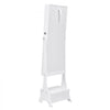 VEVOR Mirror Jewelry Cabinet, Standing Mirror with Storage, Lockable Jewelry Mirror Organizer with Full Length Mirror, Velvet Lining, Interior LED Light, Drawer, Freestanding Jewelry Armoire, White