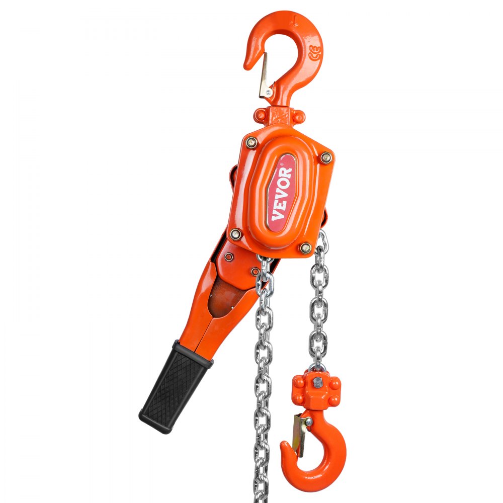 VEVOR Hand-Operated Chain Lift, 1650 lbs Load, 5ft Length, G80 Zinc-Coated Steel, Dual-Pawl Brake System, Automatic Chain Guide & Swivel Hook, Ideal for Workshops, Warehouses, and Loading Docks