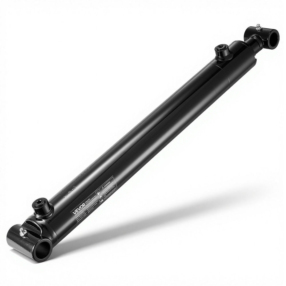 VEVOR Double Acting Hydraulic Cylinder, 2" Bore x 16" Stroke, Max 3500PSI Hydraulic Cylinder, Heavy-Duty Welded Cross Tube Cylinders with 1" Pin Hole & SAE #6 Port for Agricultural Machinery, Tractors