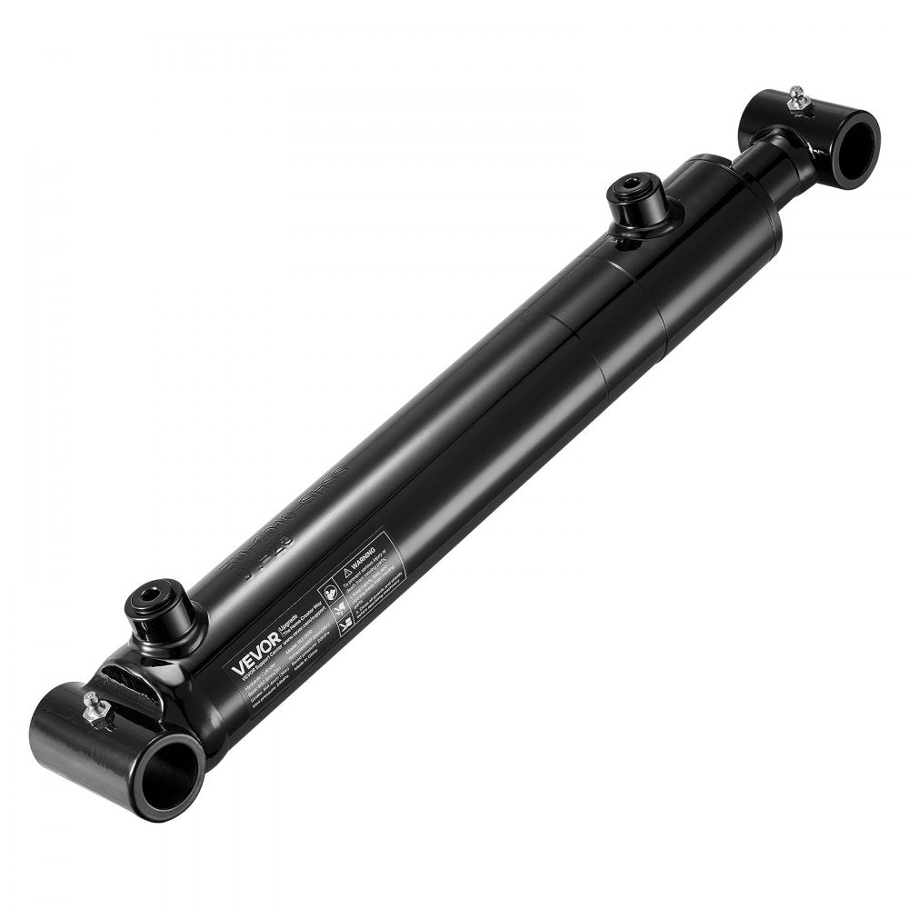 VEVOR Double Acting Hydraulic Cylinder, 2" Bore x 10" Stroke, Max 3500PSI Hydraulic Cylinder, Heavy-Duty Welded Cross Tube Cylinders with 1" Pin Hole & SAE #6 Port for Agricultural Machinery, Tractors