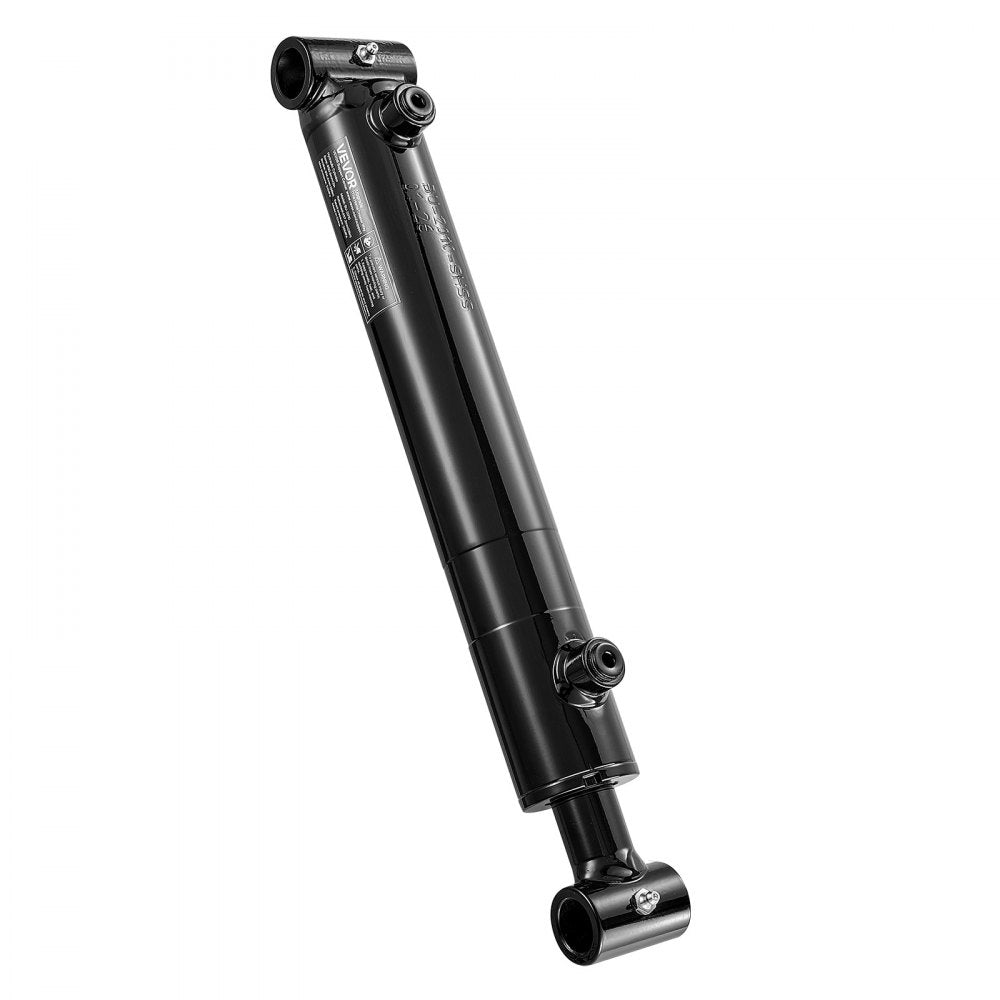 VEVOR Double Acting Hydraulic Cylinder, 2" Bore x 10" Stroke, Max 3500PSI Hydraulic Cylinder, Heavy-Duty Welded Cross Tube Cylinders with 1" Pin Hole & SAE #6 Port for Agricultural Machinery, Tractors