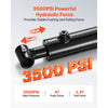 VEVOR Double Acting Hydraulic Cylinder, 2" Bore x 12" Stroke, Max 3500PSI Hydraulic Cylinder, Heavy-Duty Welded Cross Tube Cylinders with 1" Pin Hole & SAE #6 Port for Agricultural Machinery, Tractors