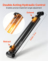 VEVOR Double Acting Hydraulic Cylinder, 2" Bore x 12" Stroke, Max 3500PSI Hydraulic Cylinder, Heavy-Duty Welded Cross Tube Cylinders with 1" Pin Hole & SAE #6 Port for Agricultural Machinery, Tractors