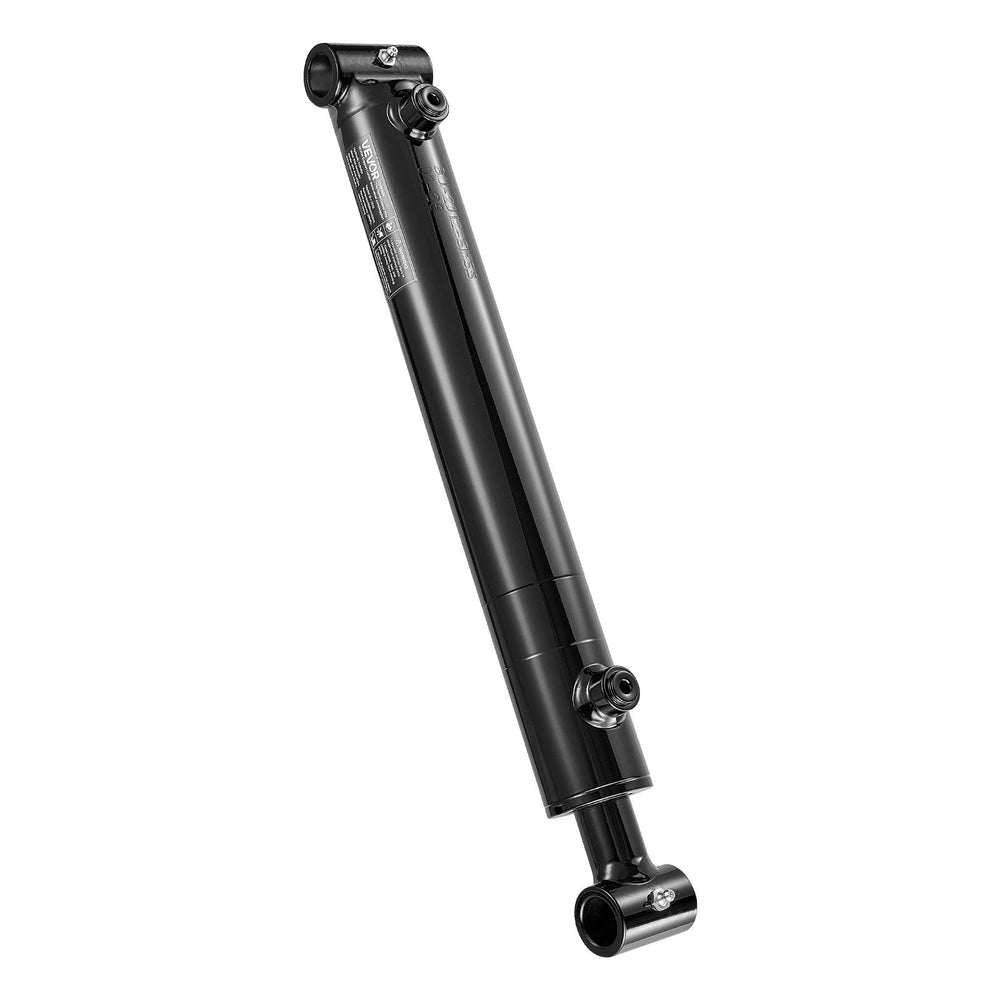 VEVOR Double Acting Hydraulic Cylinder, 2" Bore x 12" Stroke, Max 3500PSI Hydraulic Cylinder, Heavy-Duty Welded Cross Tube Cylinders with 1" Pin Hole & SAE #6 Port for Agricultural Machinery, Tractors