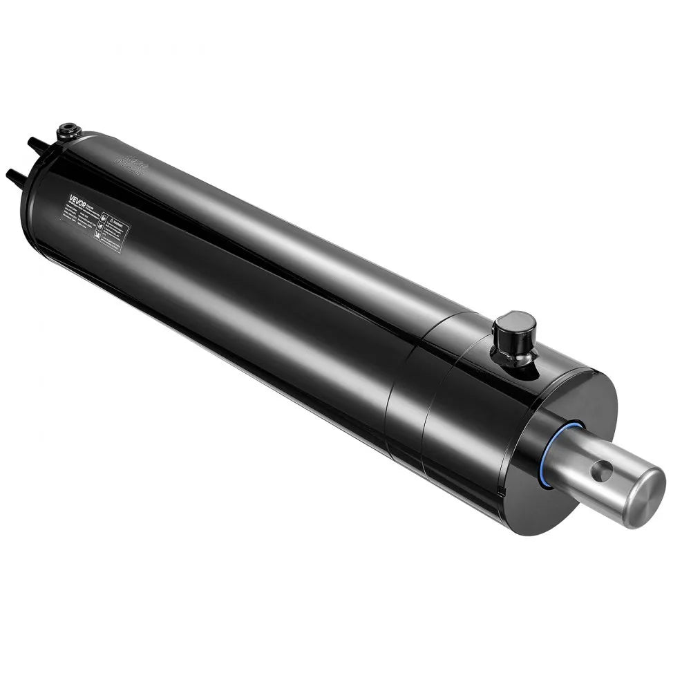 VEVOR Double Acting Hydraulic Cylinder, 5" Bore x 20" Stroke, Max 4500PSI Hydraulic Cylinder, Heavy-Duty Welded Cross Tube Cylinders with 0.63" Pin Hole & SAE #6 Port for Agricultural Machinery, Tractors