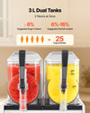 VEVOR Slushie Machine, 3L/100oz x 2 Tank Slushy Machine for Home, No Ice Needed Frozen Drink Maker, Margarita Maker with Self-Cleaning, for Frozen Margaritas, Frappés, Milkshake & More