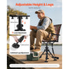 VEVOR Hunting Chair, 360° Silent Swivel, Foldable Portable Blind Chair, Heavy-Duty Steel Frame Ground Stool Seat, with Armrests, Cover, Anti-Sink Feet, Height Adjustable, 350 Lbs Capacity for Camping