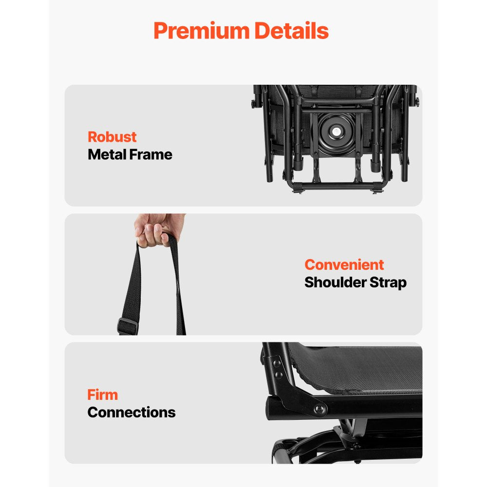 VEVOR Hunting Chair, 360° Silent Swivel, Foldable Lightweight Portable Blind Chair, Heavy-Duty Steel Frame Ground Stool Seat, with Armrest, Adjustable Carry Strap, 300 Lbs Capacity for Fishing Camping