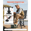 VEVOR Hunting Chair, 360° Silent Swivel, Foldable Portable Blind Chair, Heavy-Duty Steel Frame Ground Stool Seat,with Armrests, Anti-Sink Feet, Height Adjustable, 350 Lbs Capacity for Fishing Camping