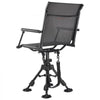 VEVOR Hunting Chair, 360° Silent Swivel, Foldable Portable Blind Chair, Heavy-Duty Steel Frame Ground Stool Seat,with Armrests, Anti-Sink Feet, Height Adjustable, 350 Lbs Capacity for Fishing Camping