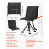 VEVOR Hunting Chair, 360° Silent Swivel, Foldable Portable Blind Chair, Heavy-Duty Steel Frame Ground Stool Seat,with Seat Cover, Anti-Sink Feet, Height Adjustable, 350 Lbs Capacity, for Fishing