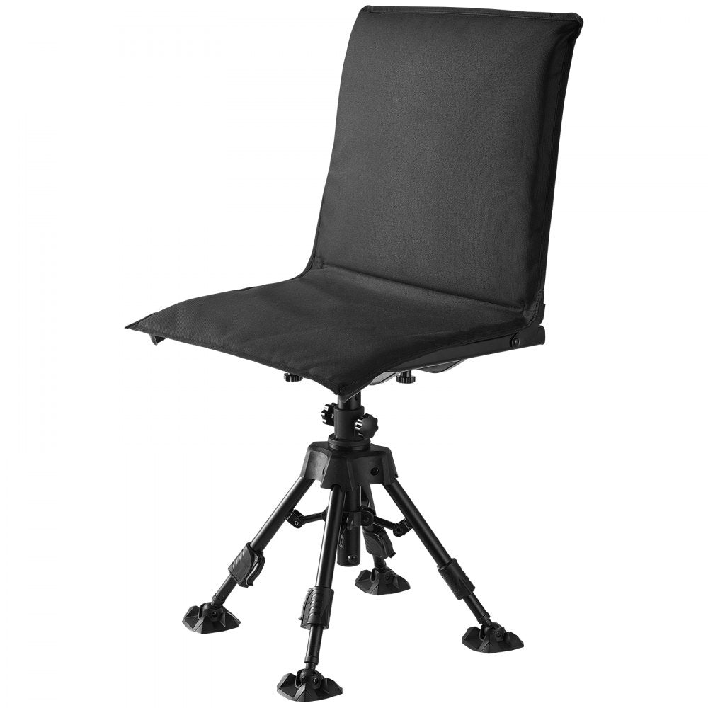 VEVOR Hunting Chair, 360° Silent Swivel, Foldable Portable Blind Chair, Heavy-Duty Steel Frame Ground Stool Seat,with Seat Cover, Anti-Sink Feet, Height Adjustable, 350 Lbs Capacity, for Fishing