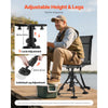 VEVOR Hunting Chair, 360° Silent Swivel, Foldable Portable Blind Chair, Heavy-Duty Steel Frame Ground Stool Seat with Anti-Sink Swivel Feet, Height Adjustable, 350 Lbs Capacity for Fishing Camping