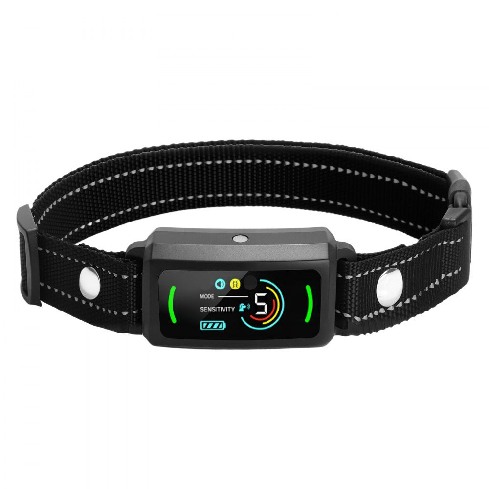 VEVOR Dog Bark Collar, Smart Bark Collar for Large Medium Small Dogs, IP67 Waterproof Rechargeable Anti-Bark Collars for Dogs, Dog Anti-Barking Device, 6 Adjustable Sensitivity Beep Vibration (Black)