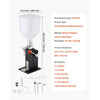 VEVOR Manual Filling Machine, 10-120 ml, 12 L Hopper, Paste Liquid Filler, for Water, Honey, Oil, Shampoo and Lotion, Anti-Drip Nozzle, Adjustable Bottle Stand, Carbon Steel Body, Effort-Saving Handle