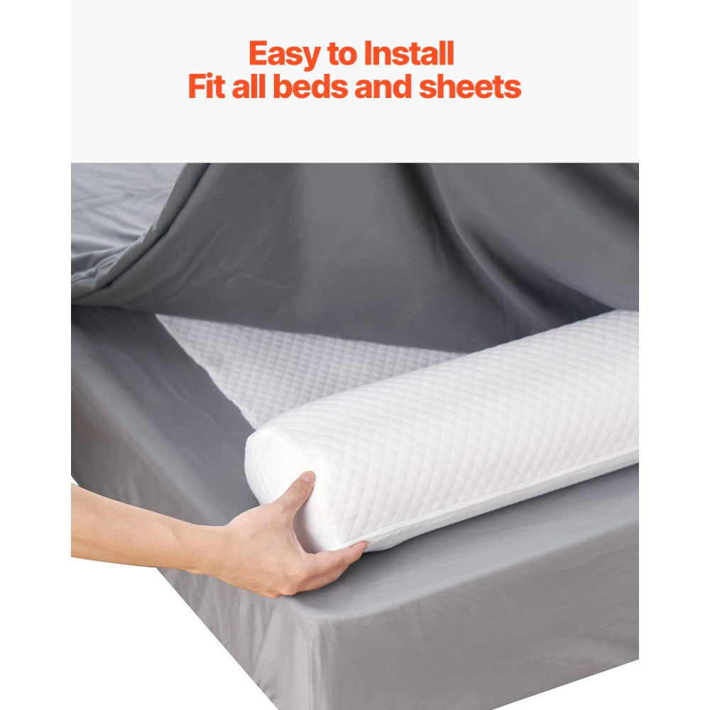 VEVOR Bed Bumper for Toddlers, 52-inch Non-Slip Bed Guard Rail with Safety Flap, High-Rebound Foam Toddler Bedrail Bumper with Machine-Washable Cover for Twin, Full, Queen & King Beds (1 Pack)