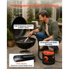 VEVOR Ash Vacuum 2.6 Gallon, 1200W Powerful Fireplace Cleaner Steel Body, for Fireplace, Pellet Stoves, Wood Stoves, Fire Pit, Grills, Double Stage Filtration System, 2.7 FT Hose, Black & Orange