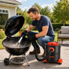 VEVOR Ash Vacuum 5.3 Gallon, 1200W Powerful Fireplace Cleaner with Casters, for Fireplace, Pellet Stove, Wood Stoves, Fire Pit, Grills, Steel Body, Double Stage Filtration, 5 FT Hose, Black & Orange
