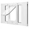 VEVOR Cat Door for Window, Adjustable to Fit Window Width 23"-28", 4 Secure Lock Modes, Aluminum Frame and High-Transparency Glass, Magnetic Closure, Weatherproof Quick-Fit Pet Door for Cats, White