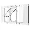 VEVOR Cat Door for Window, Adjustable to Fit Window Width 27"-32", 4 Secure Lock Modes, Aluminum Frame and High-Transparency Glass, Magnetic Closure, Weatherproof Quick-Fit Pet Door for Cats, White