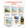 VEVOR Cat Door for Window, Adjustable to Fit Window Width 31"-36", 4 Secure Lock Modes, Aluminum Frame and High-Transparency Glass, Magnetic Closure, Weatherproof Quick-Fit Pet Door for Cats, White