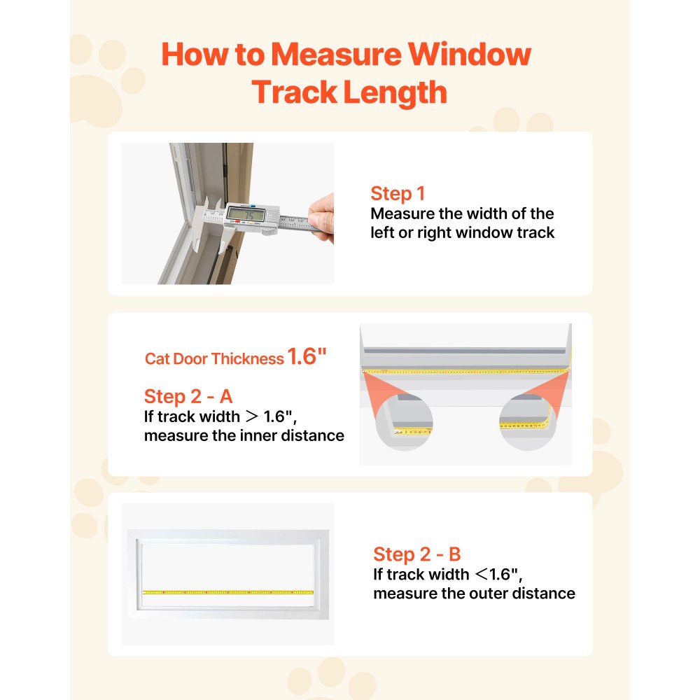 VEVOR Cat Door for Window, Adjustable to Fit Window Width 31"-36", 4 Secure Lock Modes, Aluminum Frame and High-Transparency Glass, Magnetic Closure, Weatherproof Quick-Fit Pet Door for Cats, White