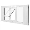 VEVOR Cat Door for Window, Adjustable to Fit Window Width 31"-36", 4 Secure Lock Modes, Aluminum Frame and High-Transparency Glass, Magnetic Closure, Weatherproof Quick-Fit Pet Door for Cats, White