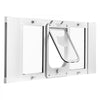 VEVOR Cat Door for Window, Adjustable to Fit Window Width 31"-36", 4 Secure Lock Modes, Aluminum Frame and High-Transparency Glass, Magnetic Closure, Weatherproof Quick-Fit Pet Door for Cats, White