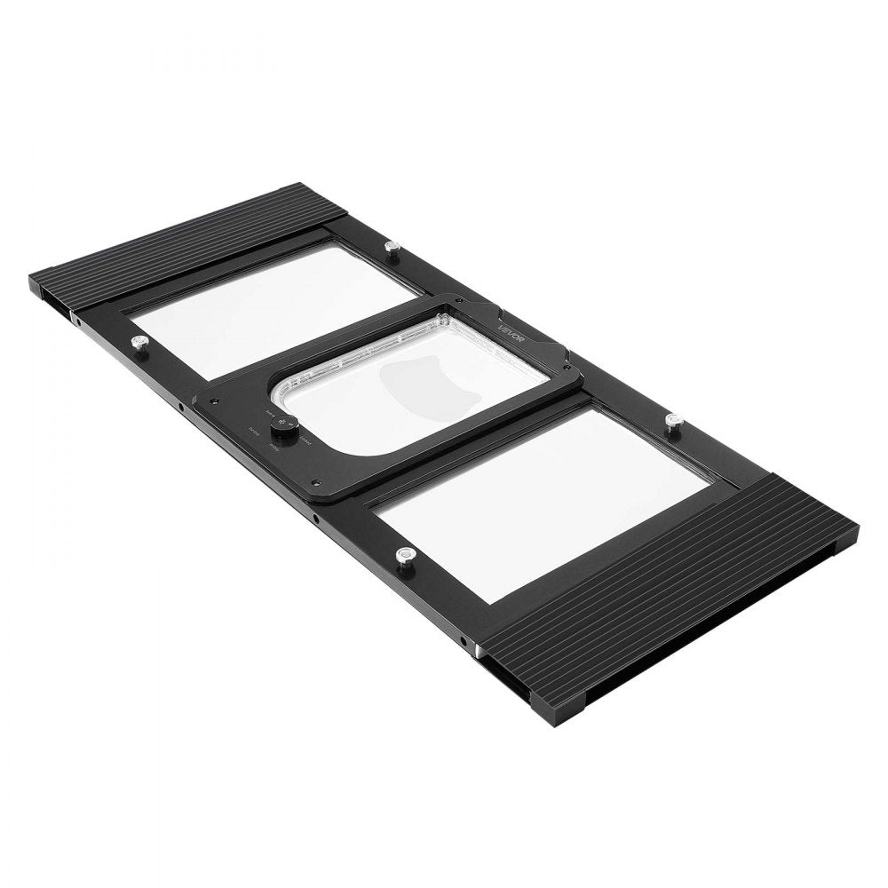 VEVOR Cat Door for Window, Adjustable to Fit Window Width 31"-36", 4 Secure Lock Modes, Aluminum Frame and High-Transparency Glass, Magnetic Closure, Weatherproof Quick-Fit Pet Door for Cats, Black