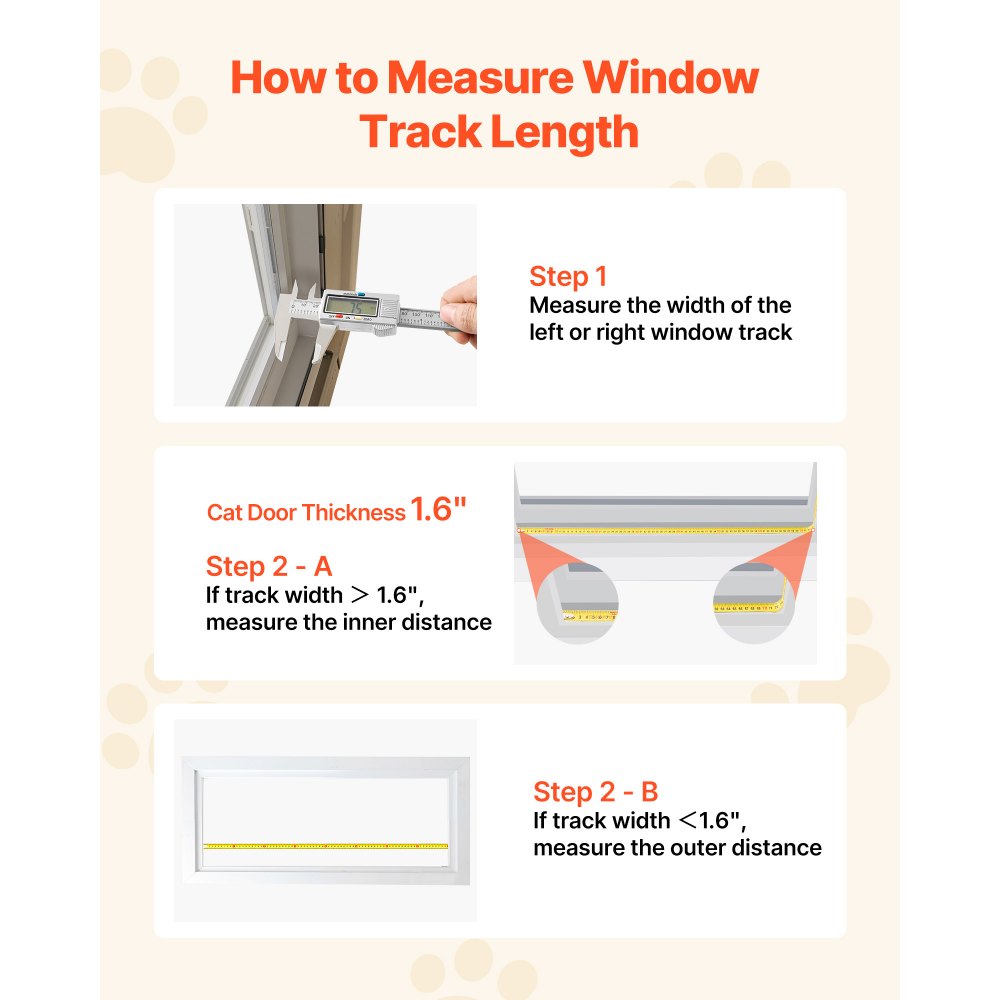 VEVOR Cat Door for Window, Adjustable to Fit Window Width 35"-40", 4 Secure Lock Modes, Aluminum Frame and High-Transparency Glass, Magnetic Closure, Weatherproof Quick-Fit Pet Door for Cats, White