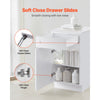 VEVOR White Shaker Base Cabinet with Drawer, 18-Inch Unassembled Drawer Base Cabinet, 18" W x 24" D x 34.5" H Ready to Assemble Cabinet with Soft-Close Door and Adjustable Shelf, for Home Office