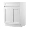 VEVOR White Shaker Base Cabinet with Drawer, 24-Inch Unassembled Drawer Base Cabinet, 24" W x 24" D x 34.5" H Ready to Assemble Cabinet with Soft-Close Doors and Adjustable Shelf, for Home Office