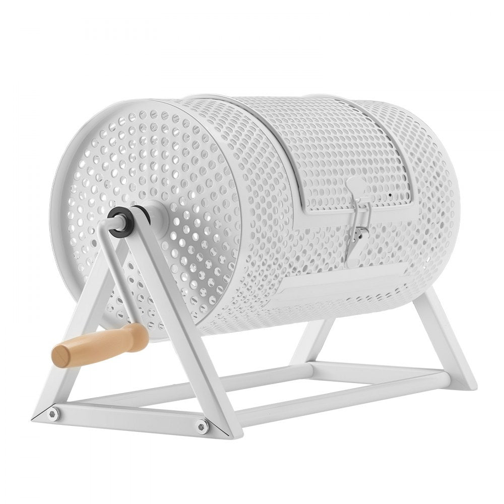 VEVOR Raffle Ticket Spinner, 11.6" x 6.6" Holds 2500 Tickets or 100 Ping Pong Balls, Raffle Drum Lottery Spinning Cage with Reinforced Handle, Stable Triangular Stand, for Events and Gatherings, White
