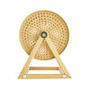 VEVOR Raffle Ticket Spinner, 11.6" x 6.6" Holds 2500 Tickets or 100 Ping Pong Balls, Raffle Drum Lottery Spinning Cage with Reinforced Handle, Stable Triangular Stand, for Events and Gatherings, Gold