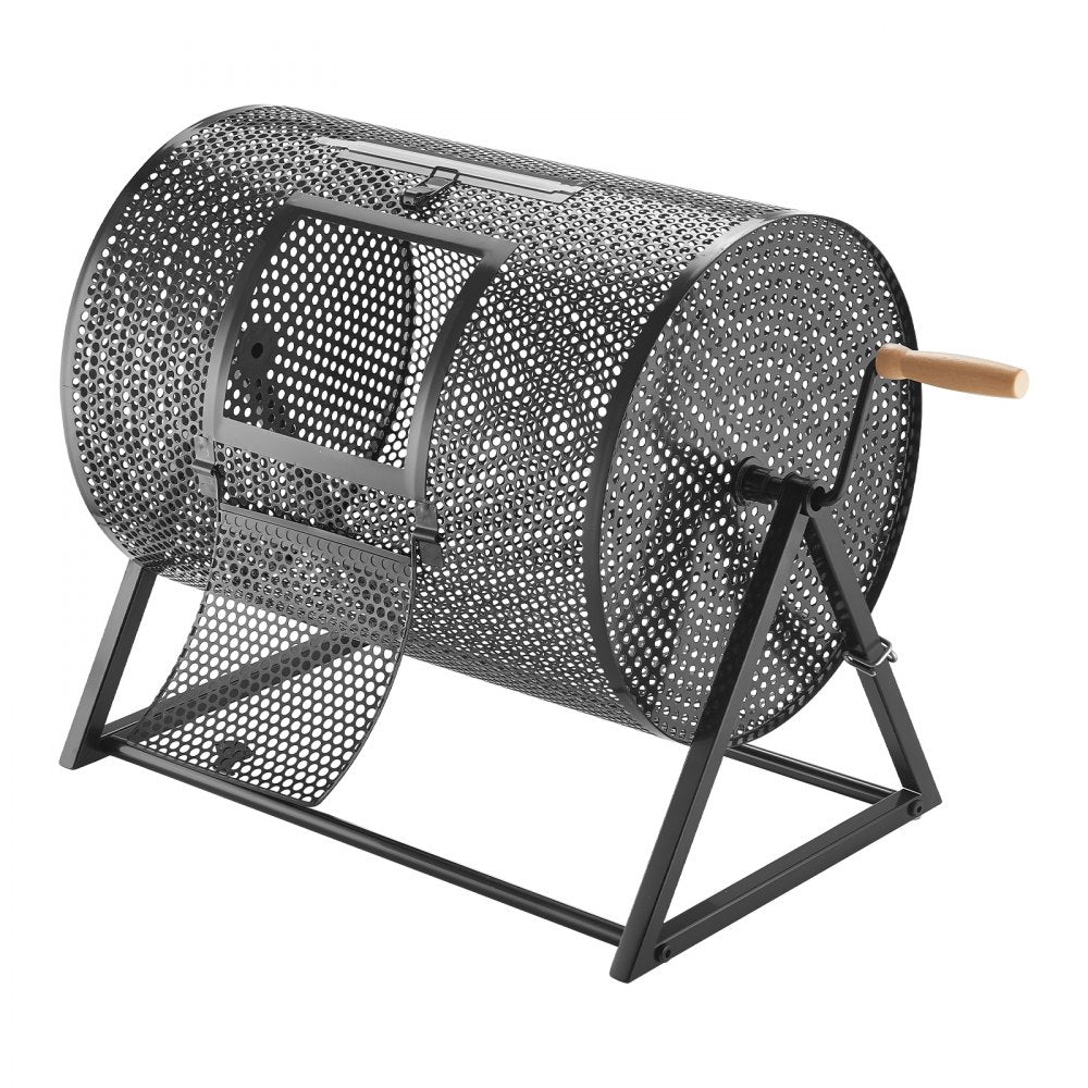 VEVOR Raffle Ticket Spinner, 16.1" x 11.9" Holds 5000 Tickets or 200 Ping Pong Balls, Raffle Drum Lottery Spinning Cage with Reinforced Handle, Stable Triangular Stand, for Events, Gatherings, Black