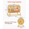 VEVOR Raffle Ticket Spinner, 16.1" x 11.9" Holds 5000 Tickets or 200 Ping Pong Balls, Raffle Drum Lottery Spinning Cage with Reinforced Handle, Stable Triangular Stand, for Events and Gatherings, Gold