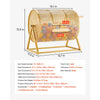 VEVOR Raffle Ticket Spinner, 16.1" x 11.9" Holds 5000 Tickets or 200 Ping Pong Balls, Raffle Drum Lottery Spinning Cage with Reinforced Handle, Stable Triangular Stand, for Events and Gatherings, Gold