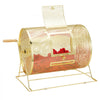 VEVOR Raffle Drum, Holds 5000 Tickets or 200 Ping Pong Balls, Metal Lottery Spinning Drawing with Wooden Turning Handle,16.1 x Ø12 inch Brass Plated Raffle Ticket Spinning Cage, for Bingo Ballot Part
