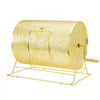 VEVOR Raffle Drum, Holds 5000 Tickets or 200 Ping Pong Balls, Metal Lottery Spinning Drawing with Wooden Turning Handle,16.1 x Ø12 inch Brass Plated Raffle Ticket Spinning Cage, for Bingo Ballot Part