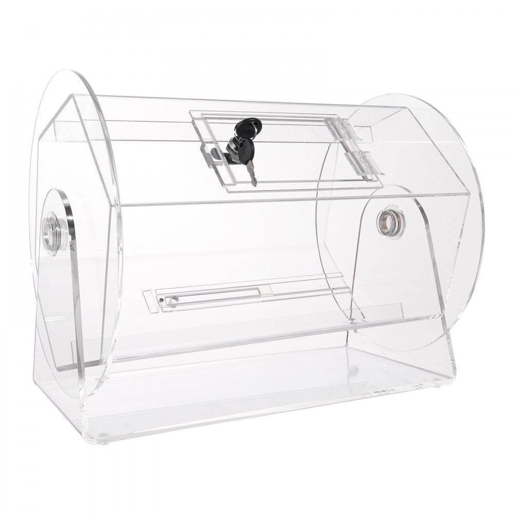 VEVOR Acrylic Raffle Drum,Professional Raffle Ticket Spinning Cage with 2 Keys, Transparent Lottery Spinning Drawing, Holds 5000 Tickets or 200 Raffle Balls, Raffle Ticket Box for Lottery Games Bingo