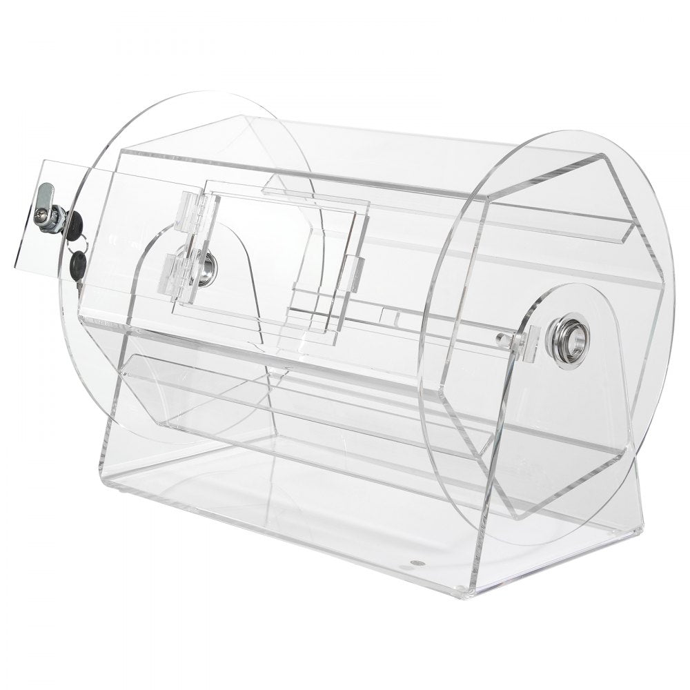 VEVOR Acrylic Raffle Drum,Professional Raffle Ticket Spinning Cage with 2 Keys, Transparent Lottery Spinning Drawing, Holds 5000 Tickets or 200 Raffle Balls, Raffle Ticket Box for Lottery Games Bingo