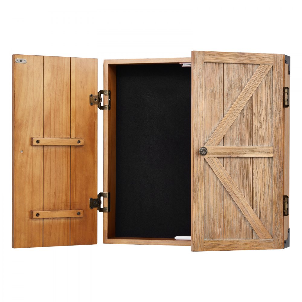 VEVOR Dartboard Cabinet, Solid Wood Dartboard Cabinet Set, Official Size Hideaway Cabinet with Socreboard and Accessories, Features Easy Assembly, Perfect for Cricket Games (Dartboard Not Included)